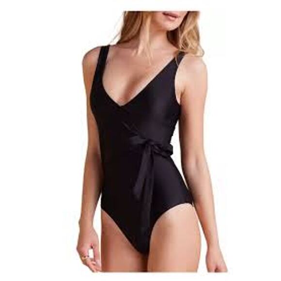 SUMMERSVLT Perfect Wrap One Piece Swimsuit Black Size 4 Summer Salt SUMMERSALT - Picture 1 of 4